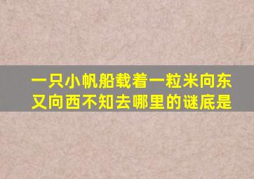 一只小帆船载着一粒米向东又向西不知去哪里的谜底是