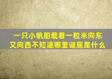 一只小帆船载着一粒米向东又向西不知道哪里谜底是什么