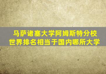 马萨诸塞大学阿姆斯特分校世界排名相当于国内哪所大学