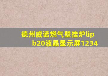 德州威诺燃气壁挂炉lipb20液晶显示屏1234